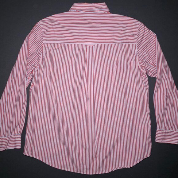 Chaps Mens Red And Gray Striped Long Sleeve Button Down Shirt Size Large - Picture 2 of 12